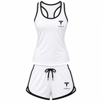 Women's Tesla tanktop and shorts set White front