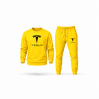 Men's Tesla Sweatshirt Joggers Set | Color: Yellow | Main