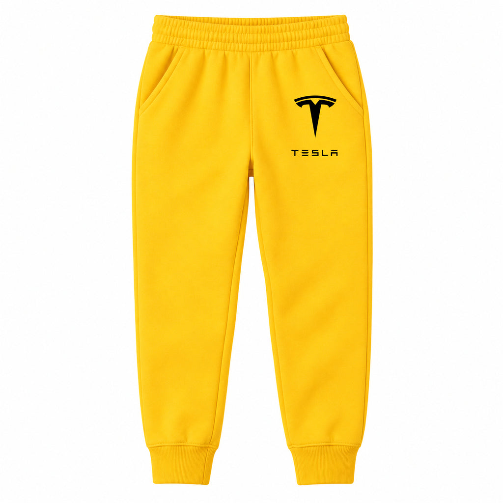 Tesla youth jogger sweatpants in Yellow, Youth Large ages 10–12