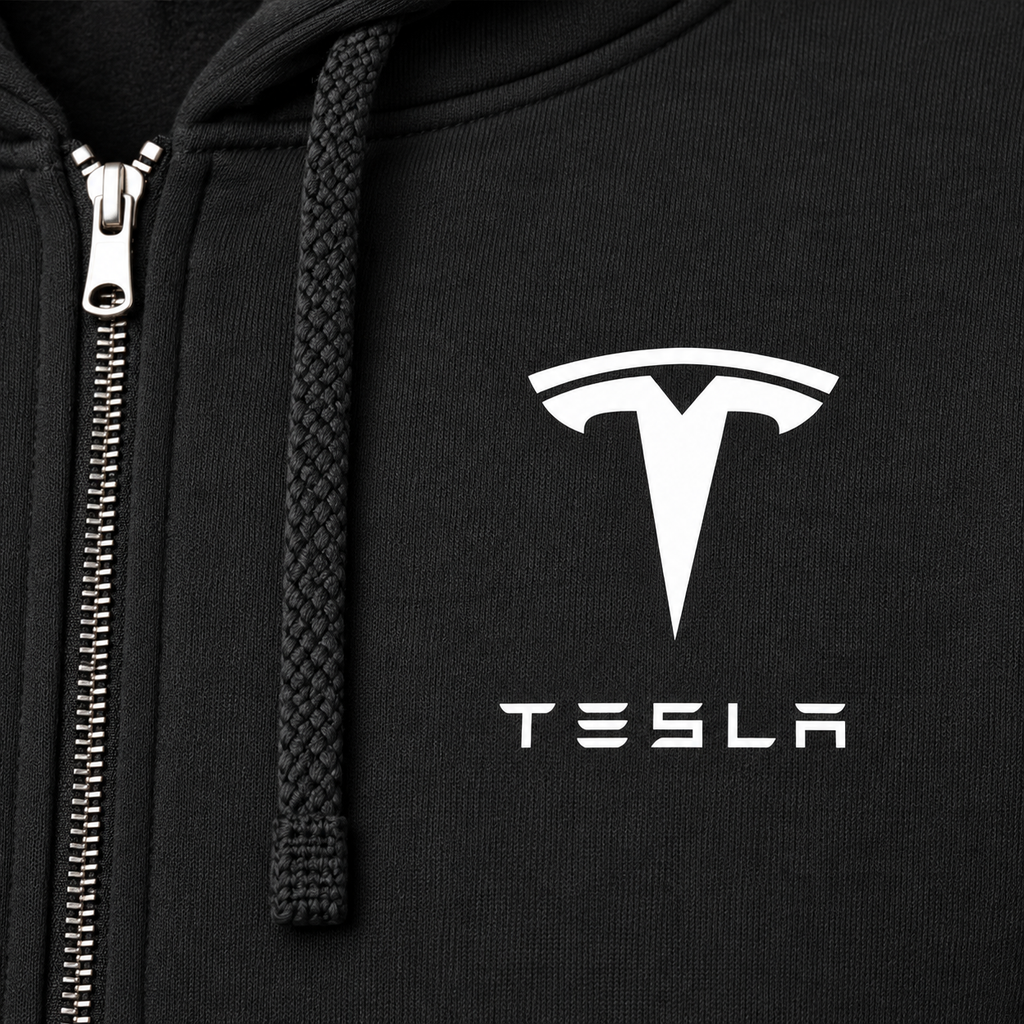 Tesla zipper hoodie | Color: Black | Image 3