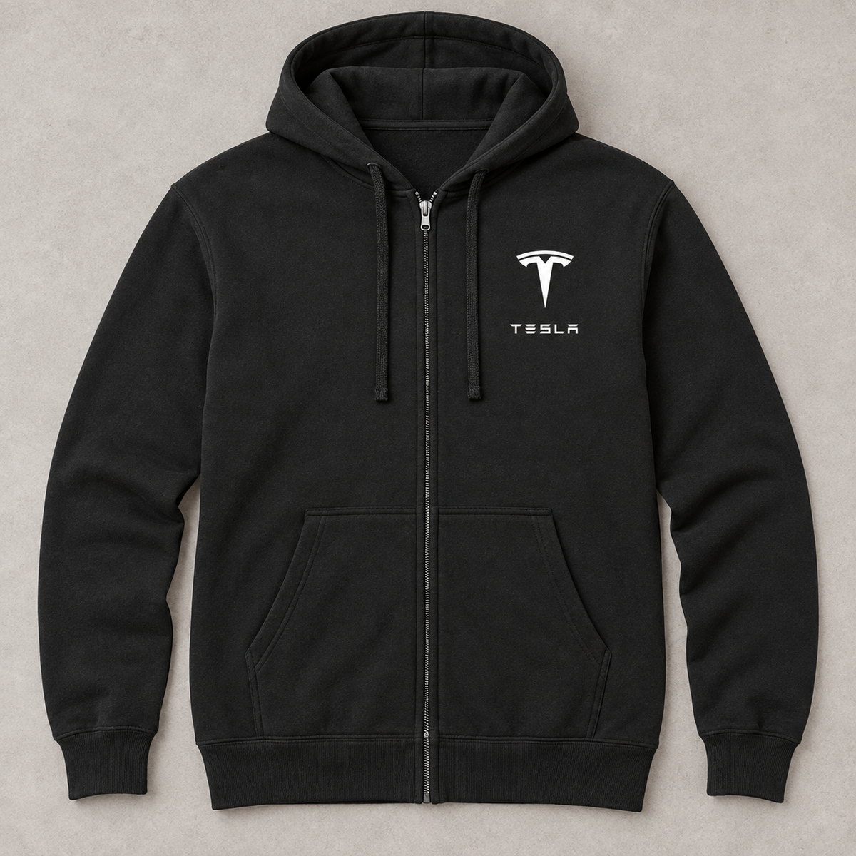 Tesla zipper hoodie | Color: Black | Image 5