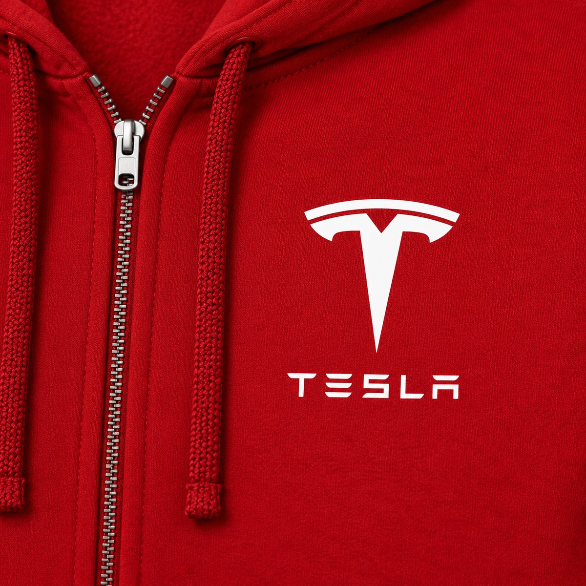 Tesla zipper hoodie | Color: Red | Image 3