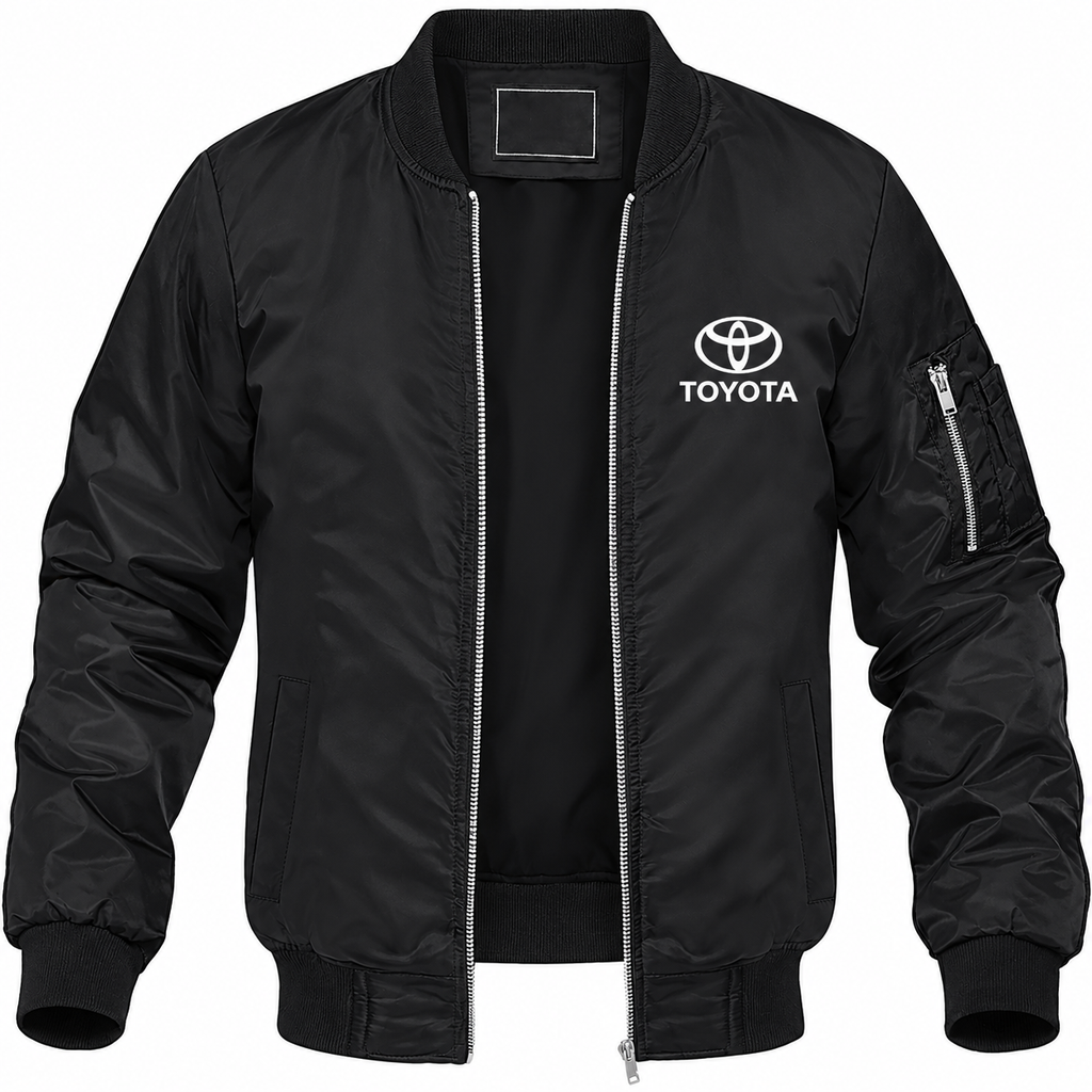 Toyota black bomber jacket front product photo | color: black |