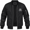 Toyota black bomber jacket front product photo | color: black |