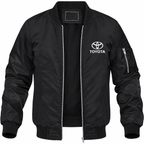 Toyota black bomber jacket front product photo | color: black |