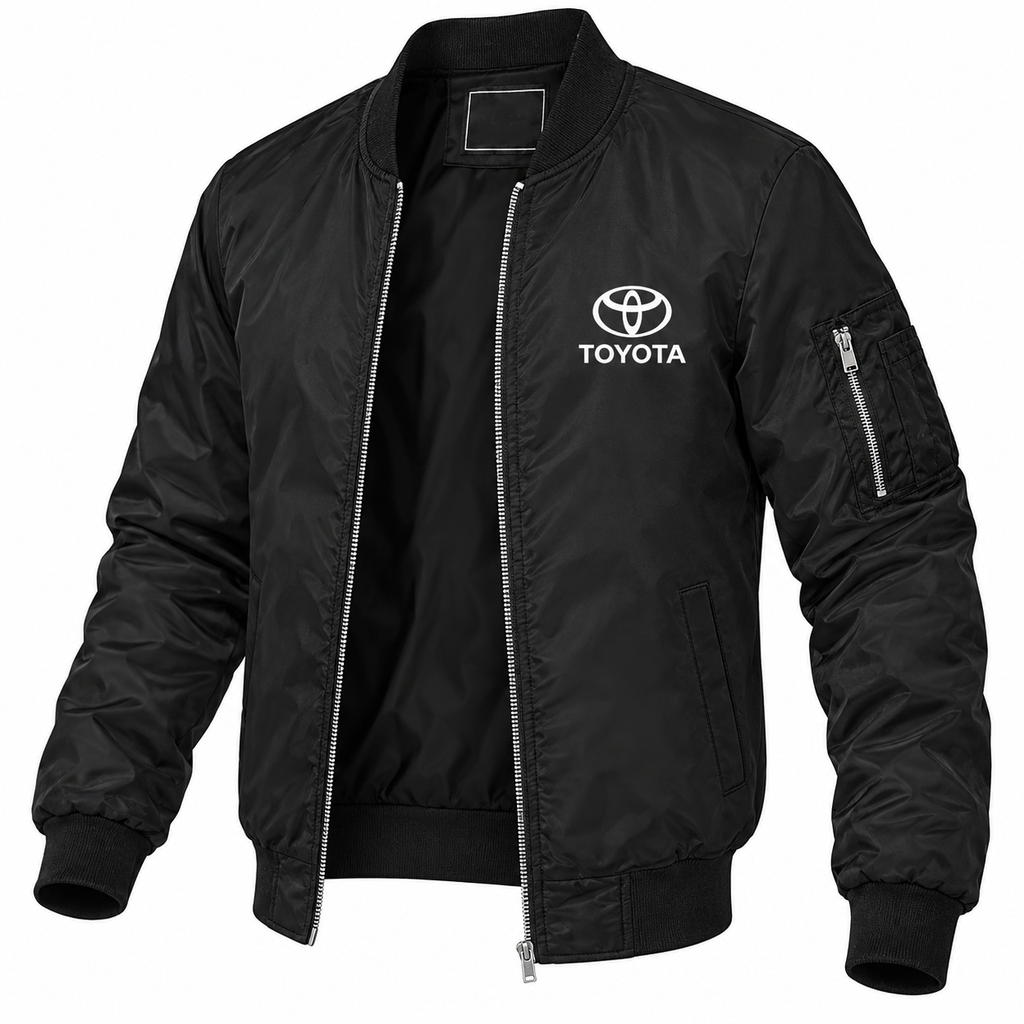 Toyota black bomber jacket angled product view | color: black |