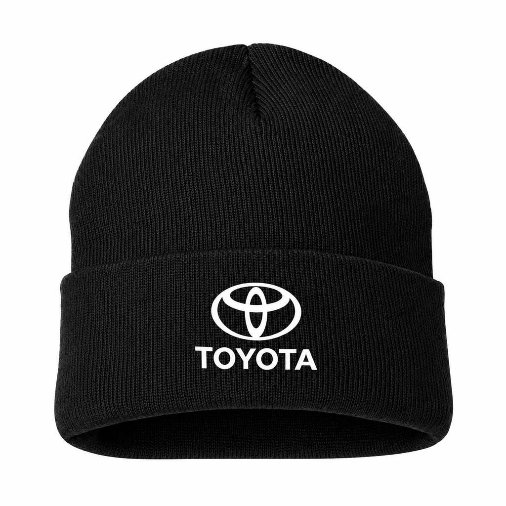 Men's Toyota Beanie Hat — Black — clean front main