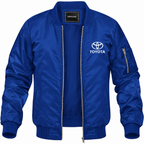 Toyota blue bomber jacket front product photo | color: blue |