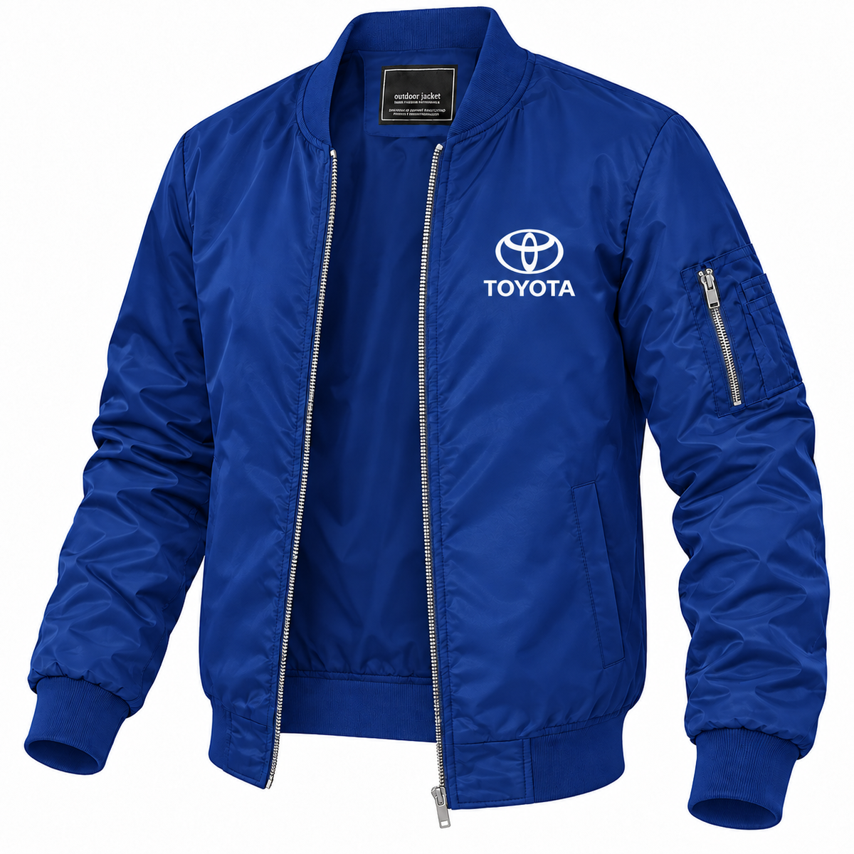 Toyota blue bomber jacket angled product view | color: blue |