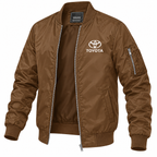 Toyota brown bomber jacket angled product view | color: brown |