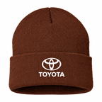 Men's Toyota Beanie Hat — Brown — clean front main