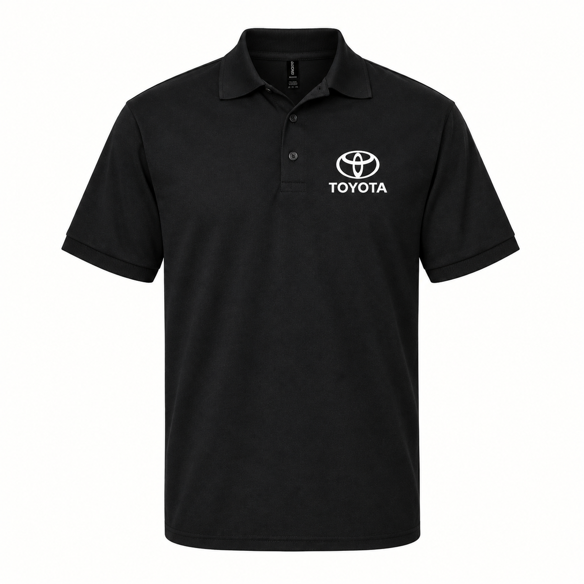 Men’s Toyota Motorsport Car Dry Blend Polo | Color: Black | Image 2 | Studio Product