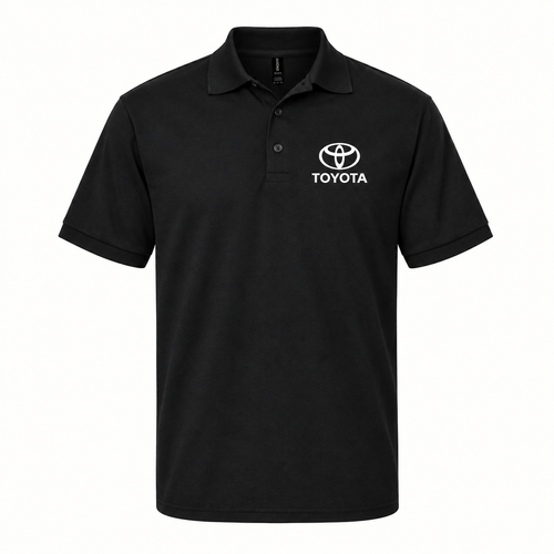 Men’s Toyota Motorsport Car Dry Blend Polo | Color: Black | Image 2 | Studio Product