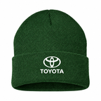 Men's Toyota Beanie Hat — Forest Green — clean front main