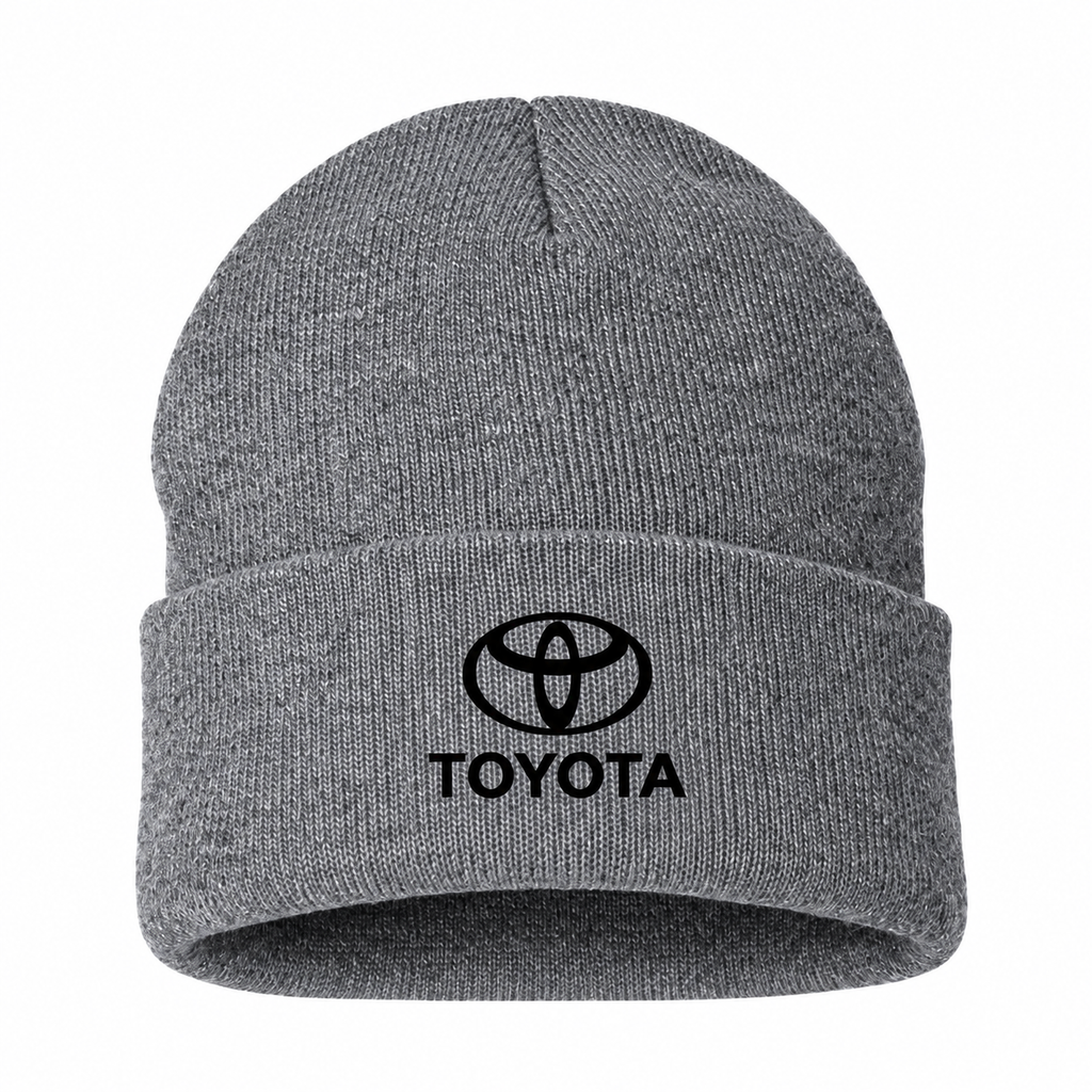 Men's Toyota Beanie Hat — Gray — clean front main