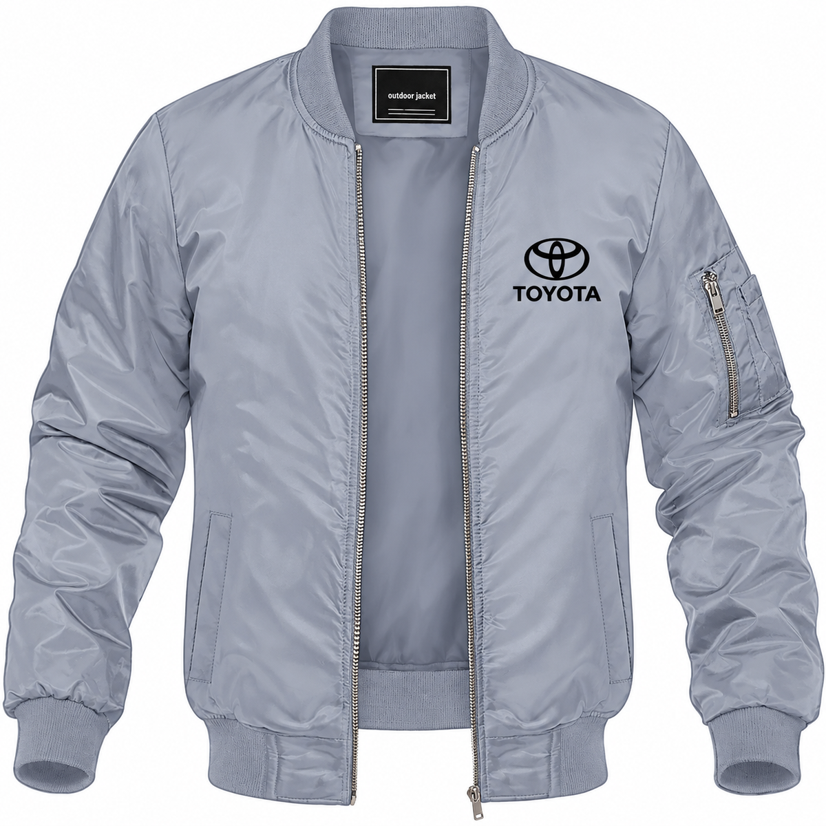 Toyota grey bomber jacket front product photo | color: grey |