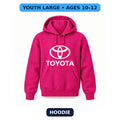 Toyota - Youth Large Hoodie (Ages 10–12) | Color: Hot Pink