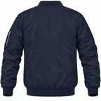 Toyota navy bomber jacket back product view | color: navy |