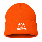 Men's Toyota Beanie Hat — Orange — clean front main