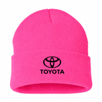 Men's Toyota Beanie Hat — Pink — clean front main
