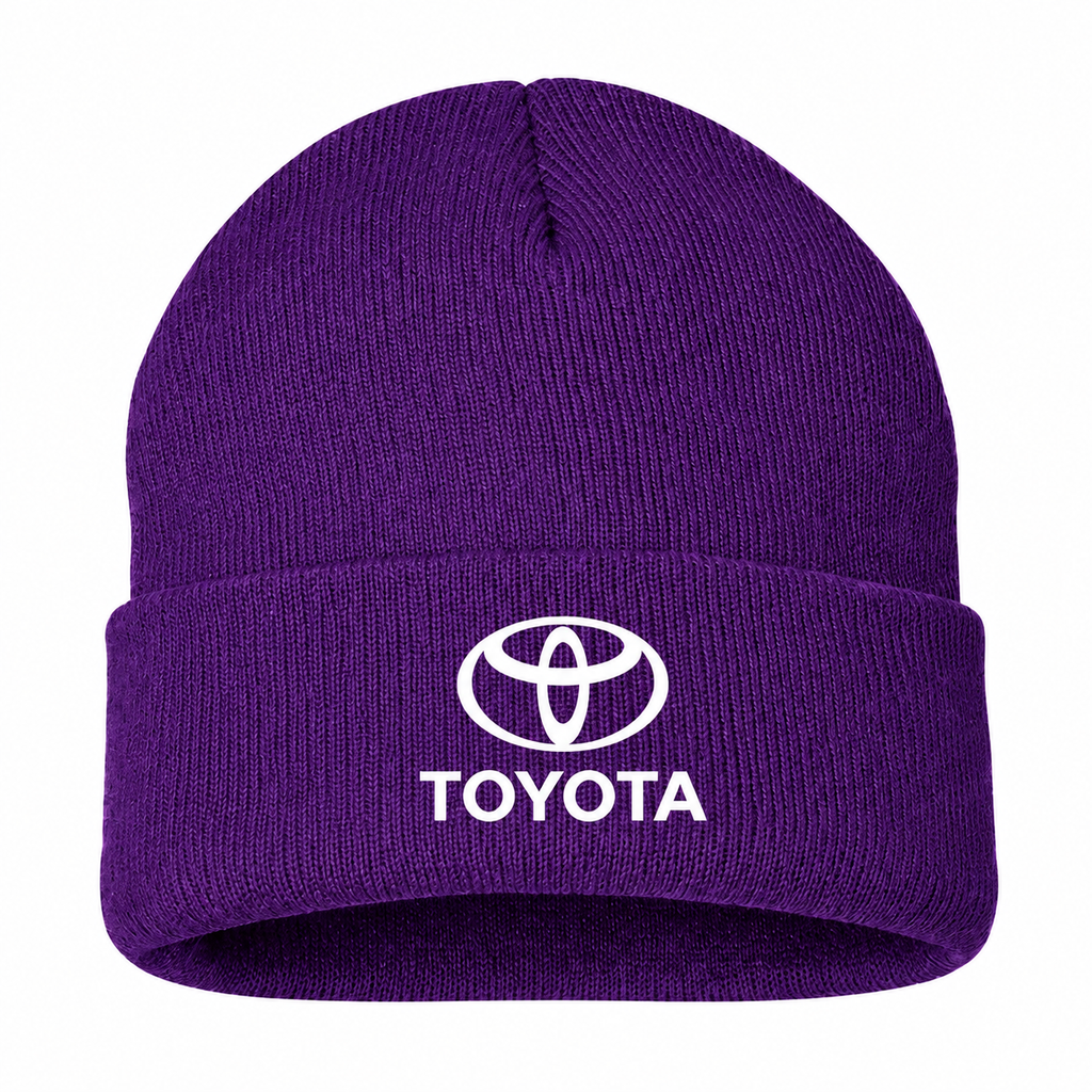 Men's Toyota Beanie Hat — Purple — clean front main