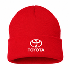 Men's Toyota Beanie Hat — Red — clean front main