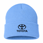 Men's Toyota Beanie Hat — Sky Blue — clean front main