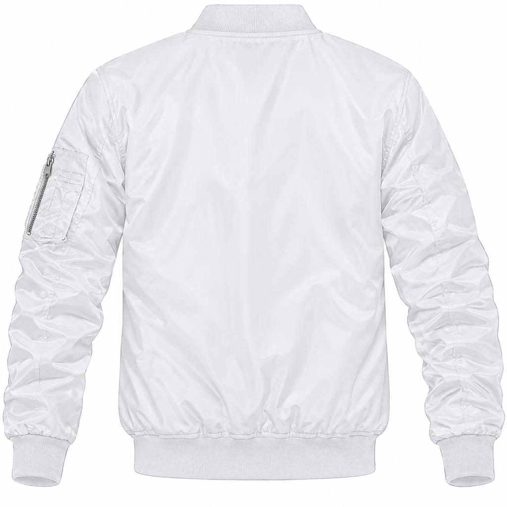Toyota white bomber jacket back product view | color: white |