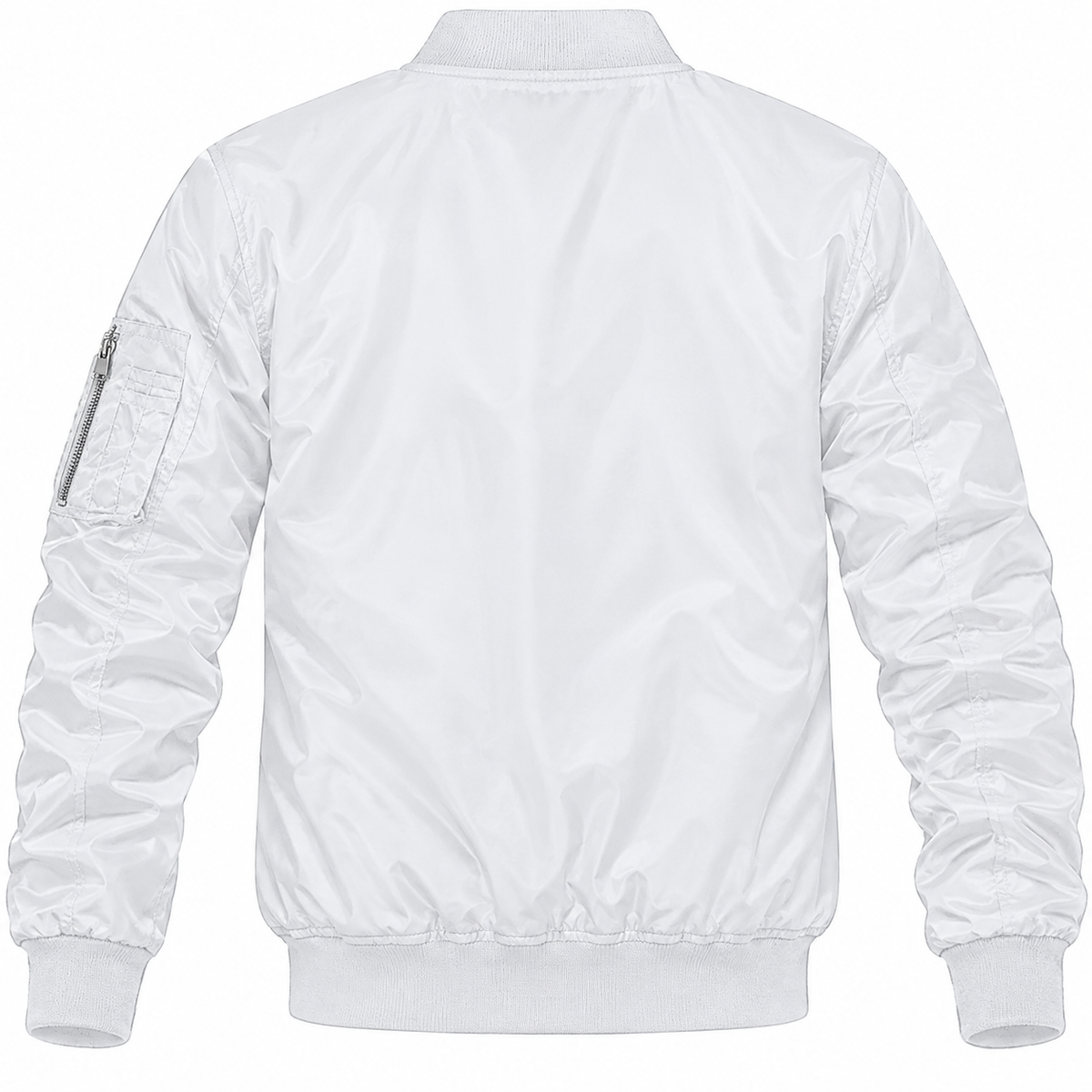 Toyota white bomber jacket back product view | color: white |