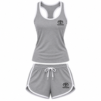 Women's Toyota tanktop and shorts set Grey front