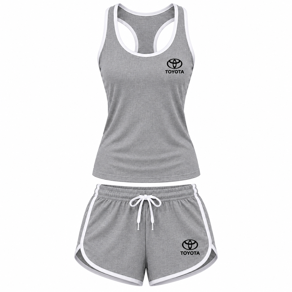 Women's Toyota tanktop and shorts set Grey front