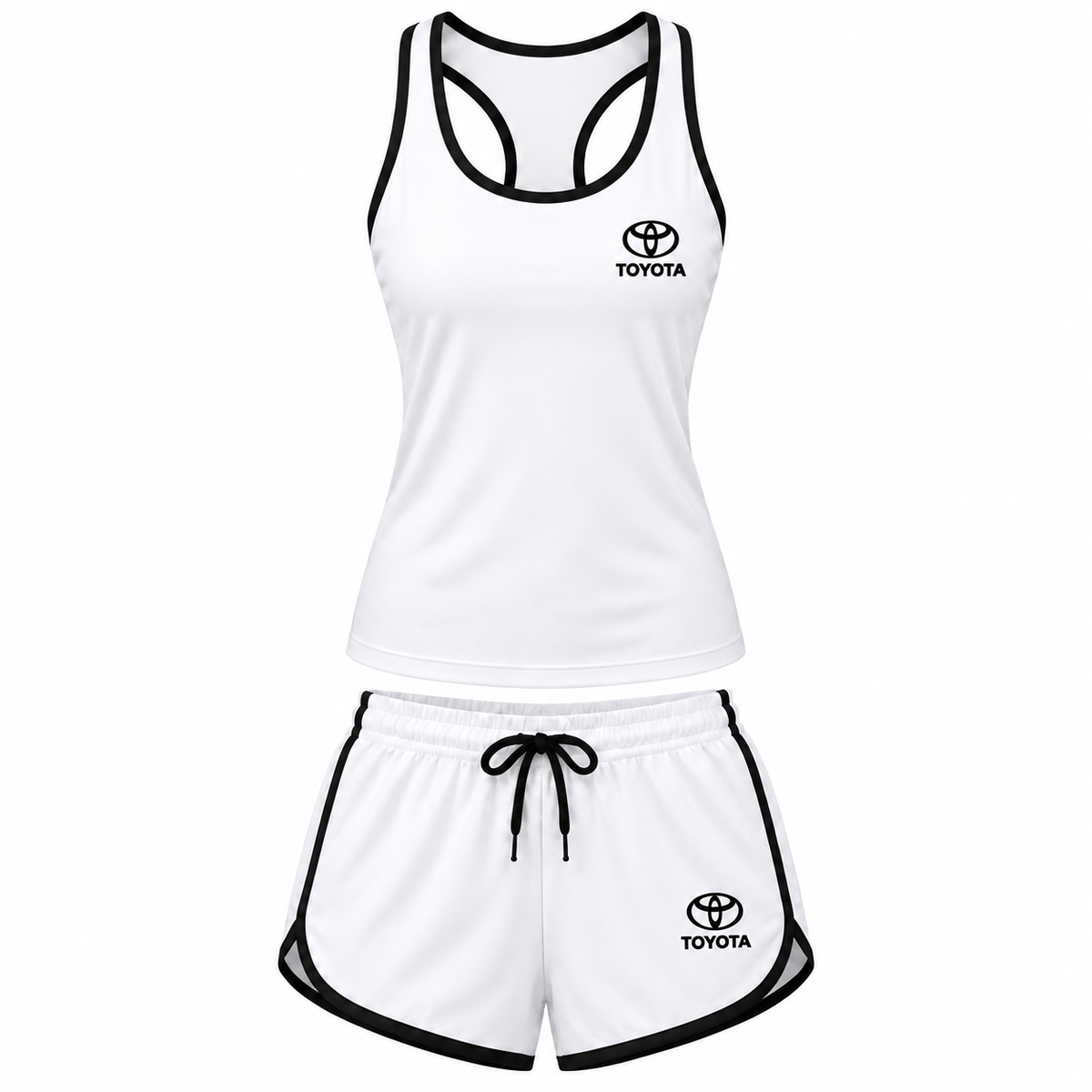 Women's Toyota tanktop and shorts set White front