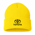Men's Toyota Beanie Hat — Yellow — clean front main