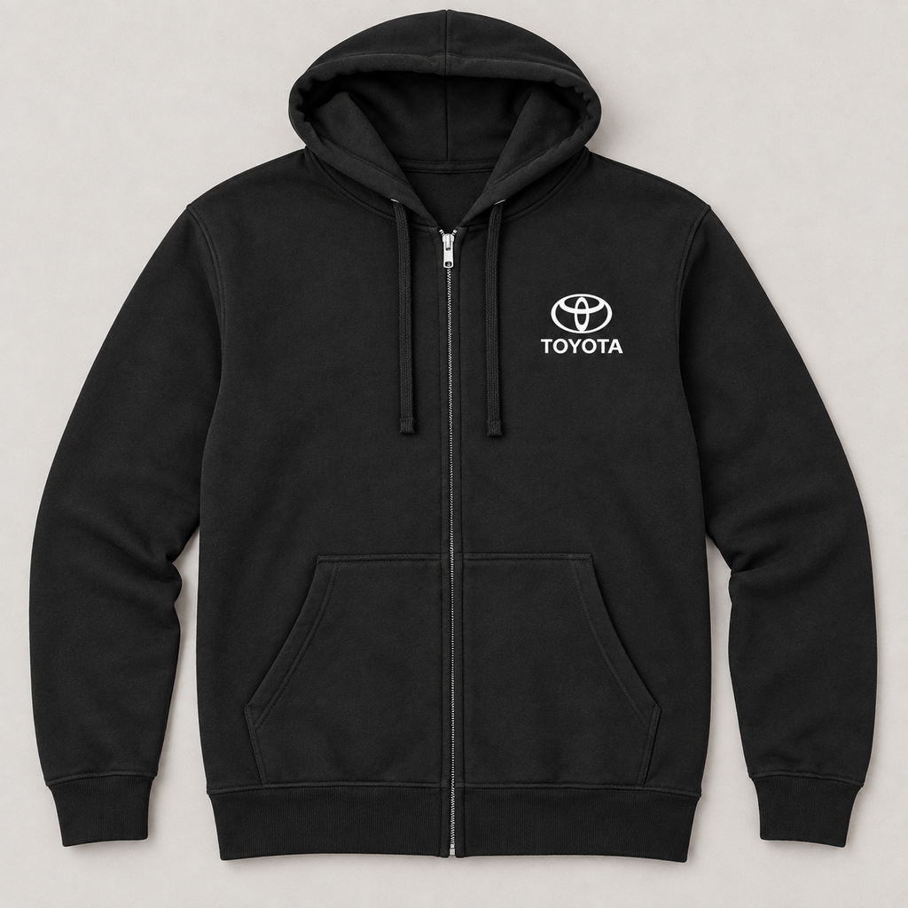 Toyota zipper hoodie | Color: Black | Image 5