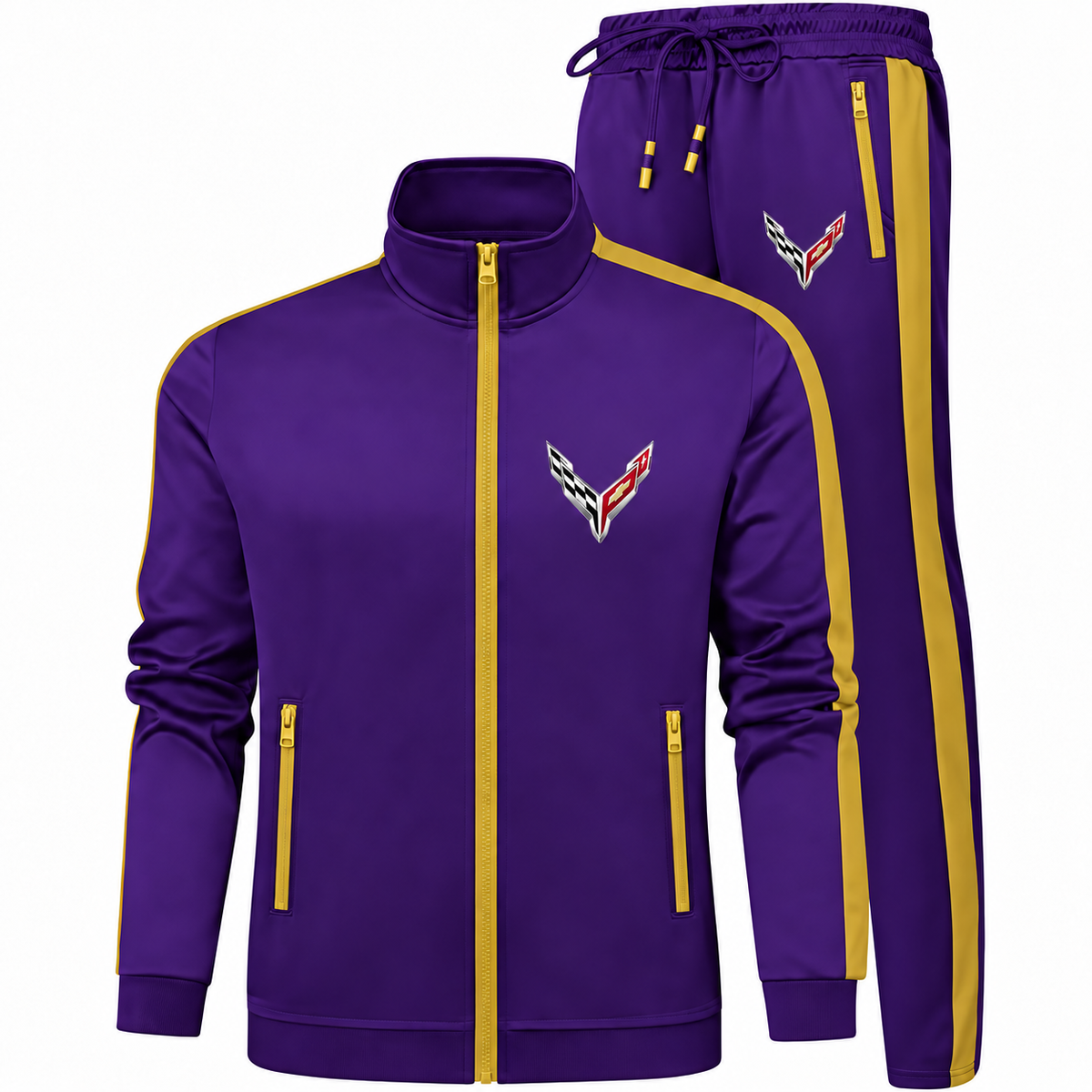 Men's Chevrolet Corvette Dri-Fit TrackSuit | Color: Purple | Image 1
