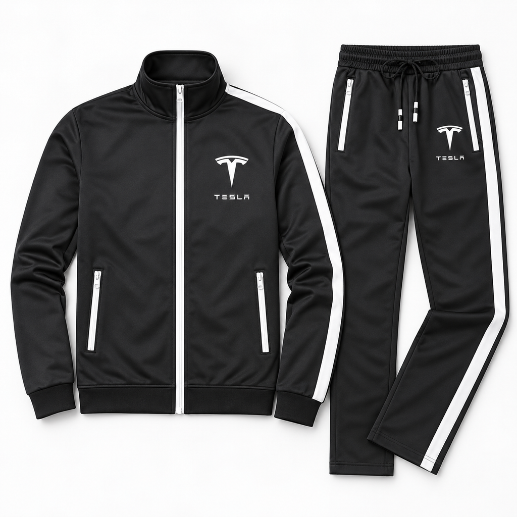 Men's Tesla Car Dri-Fit TrackSuit | Color: Black | Image 5
