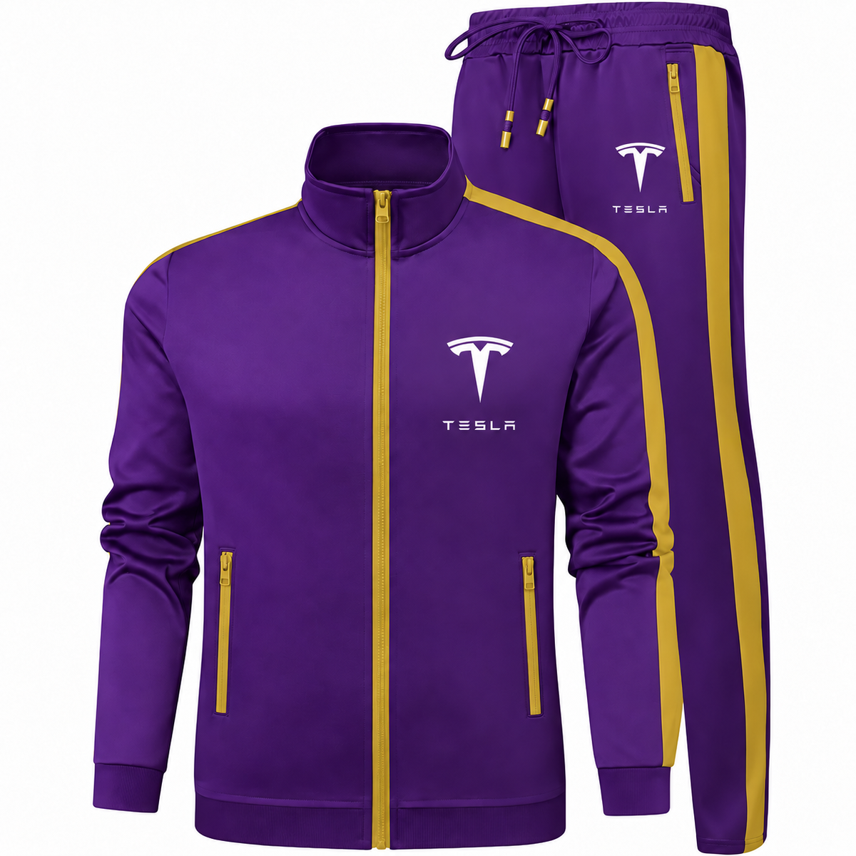 Men's Tesla Car Dri-Fit TrackSuit | Color: Purple | Image 1