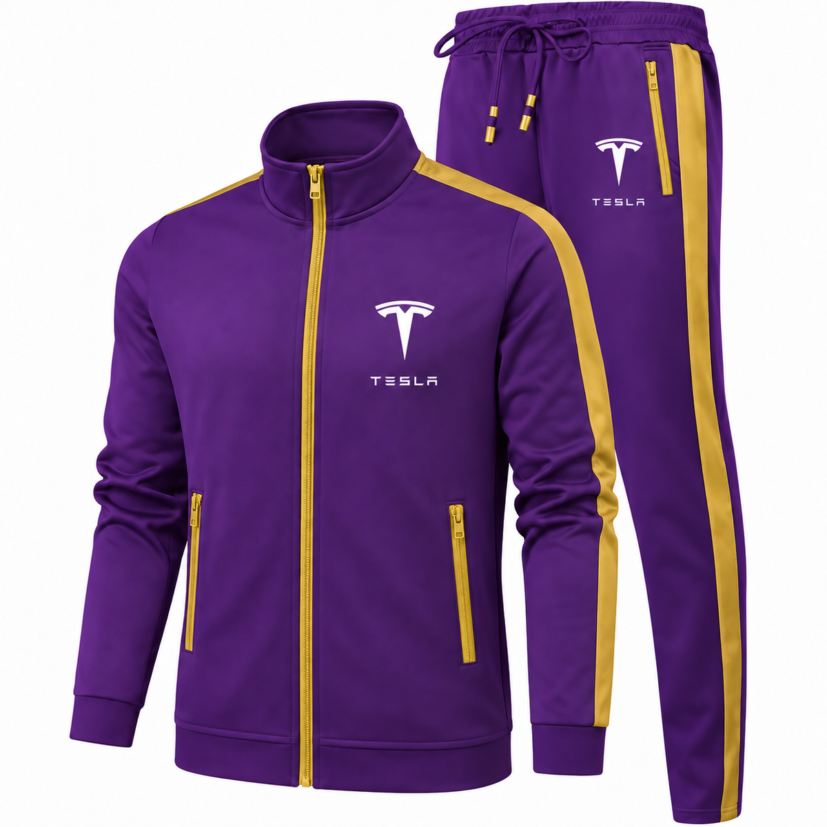 Men's Tesla Car Dri-Fit TrackSuit | Color: Purple | Image 2