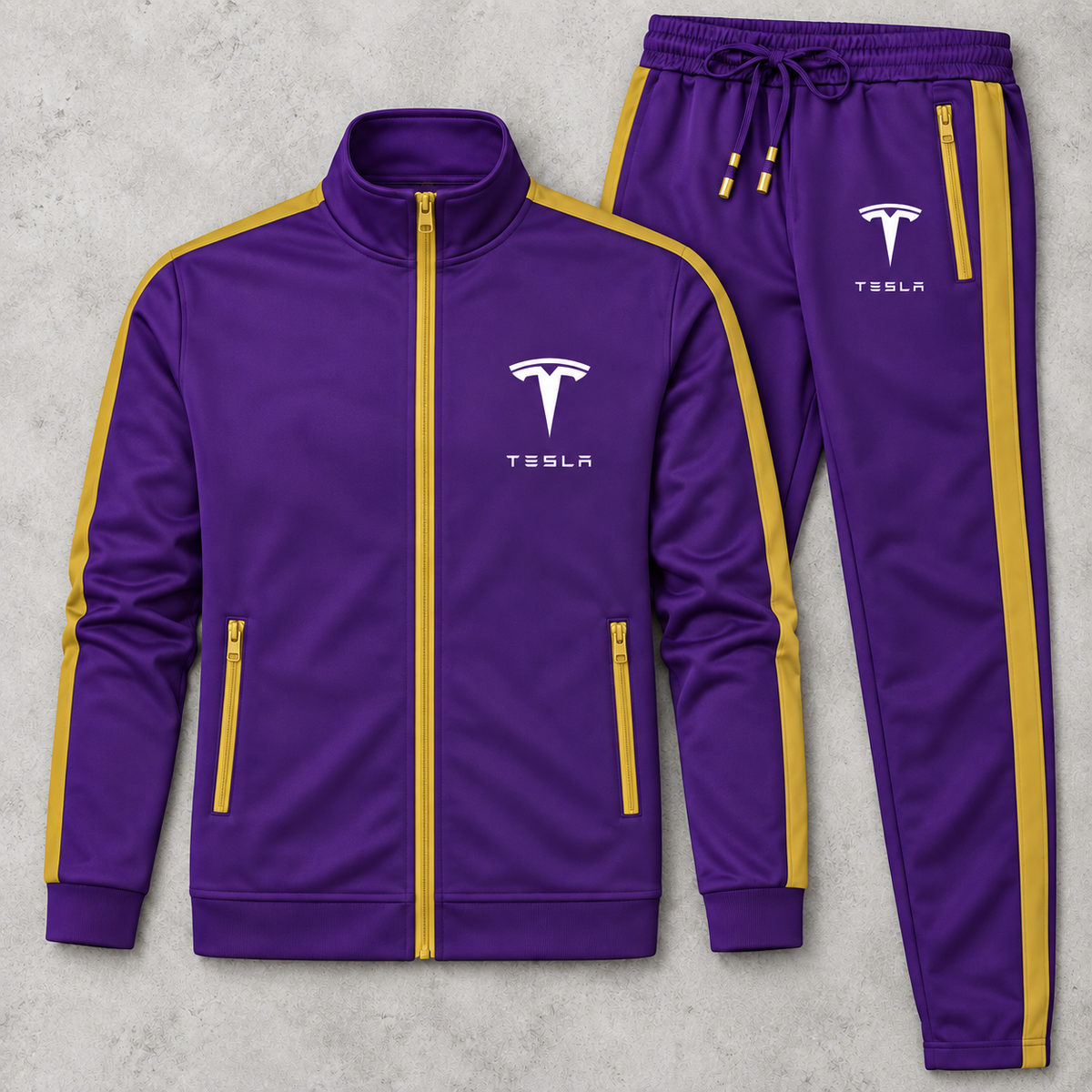 Men's Tesla Car Dri-Fit TrackSuit | Color: Purple | Image 5