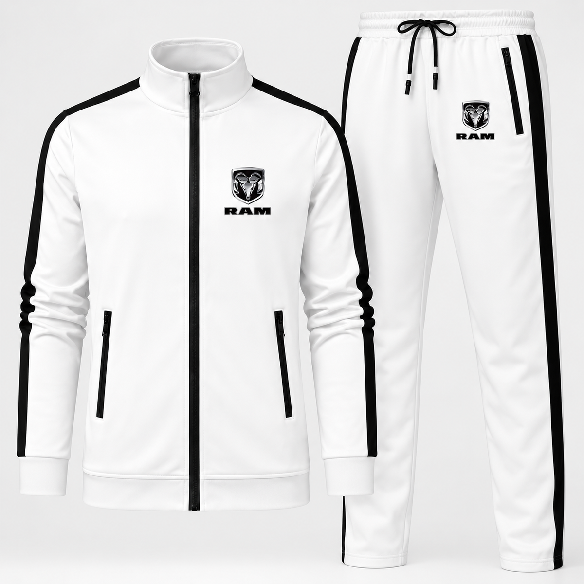 Men's Ram Truck Logo Dri-Fit TrackSuit | Color: White | Image 1