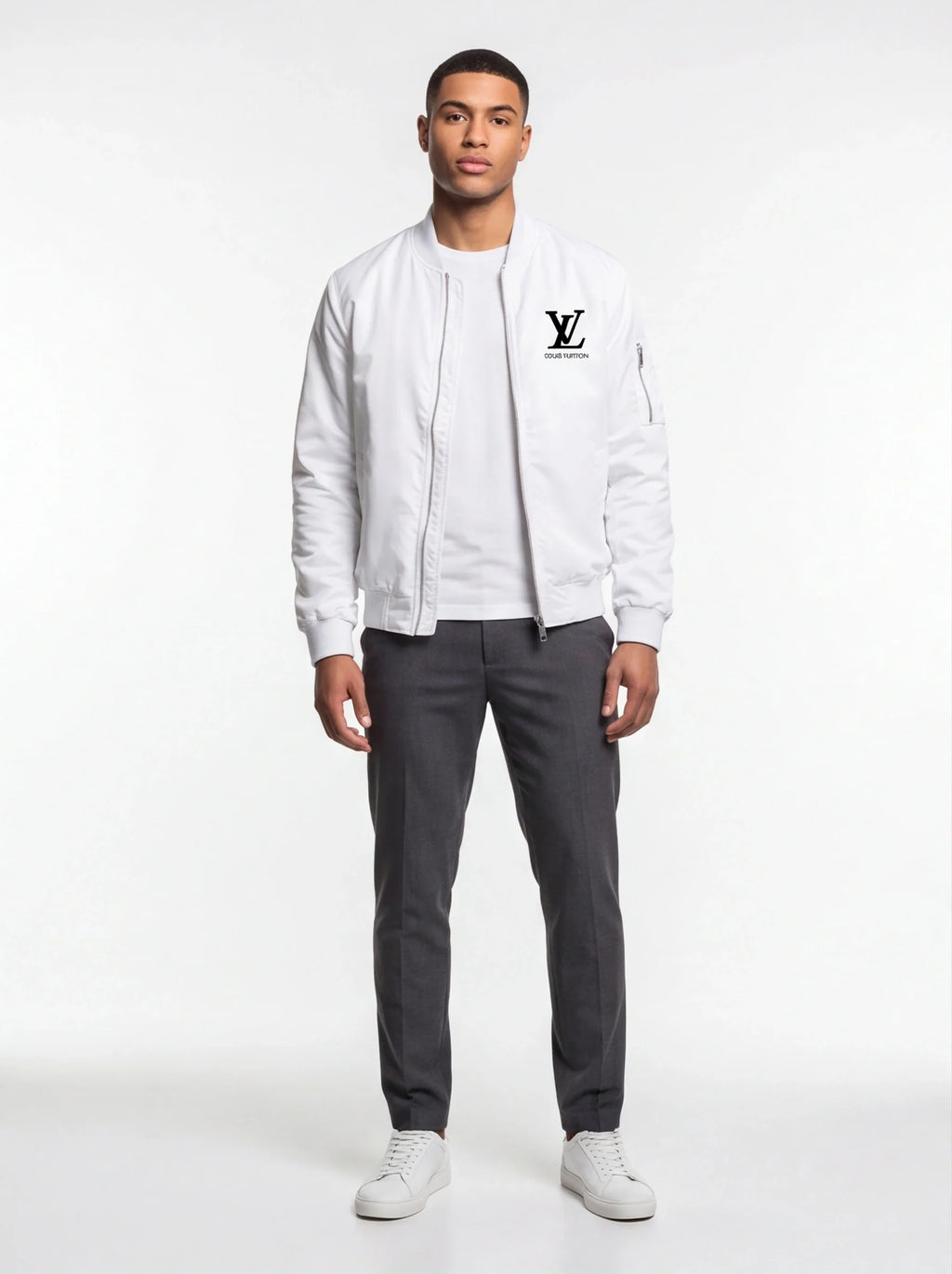 Men's Louis Vuitton Lightweight Bomber Jacket Windbreaker Softshell Varsity Jacket Coat