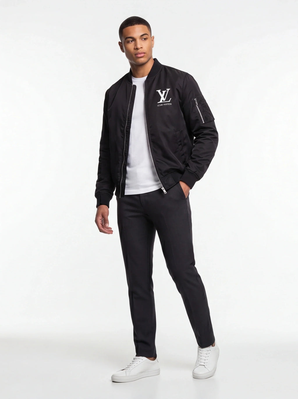 Men's Louis Vuitton Lightweight Bomber Jacket Windbreaker Softshell Varsity Jacket Coat