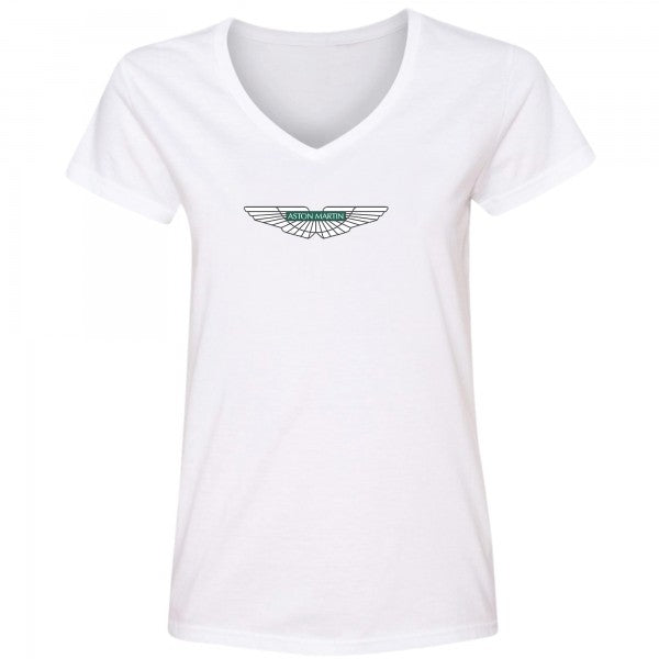 Women's Aston Martin Motorsports Car V-Neck T-Shirt