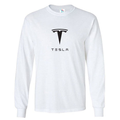 Youth Kids Tesla Motorsports Car Long Sleeve T-Shirt