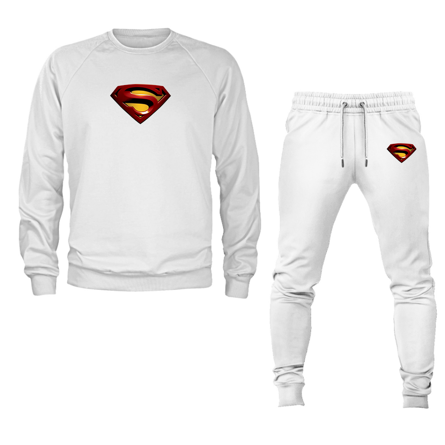 Men's Superman Superhero Crewneck Sweatshirt Joggers Suit