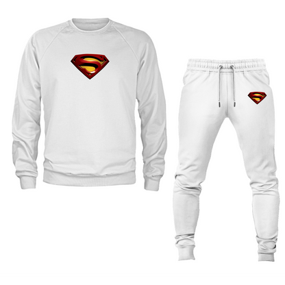Men's Superman Superhero Crewneck Sweatshirt Joggers Suit