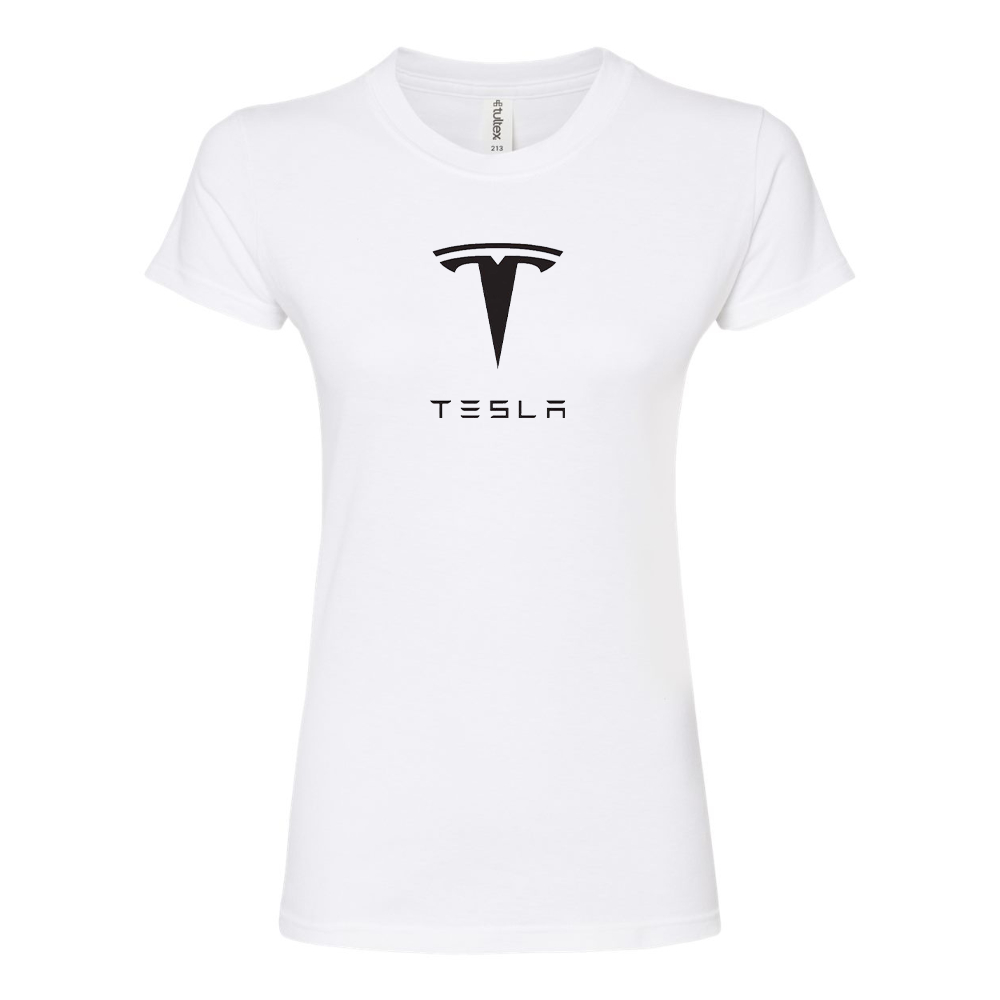 Women’s Tesla Motorsports Car Round Neck T-Shirt