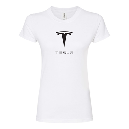 Women’s Tesla Motorsports Car Round Neck T-Shirt