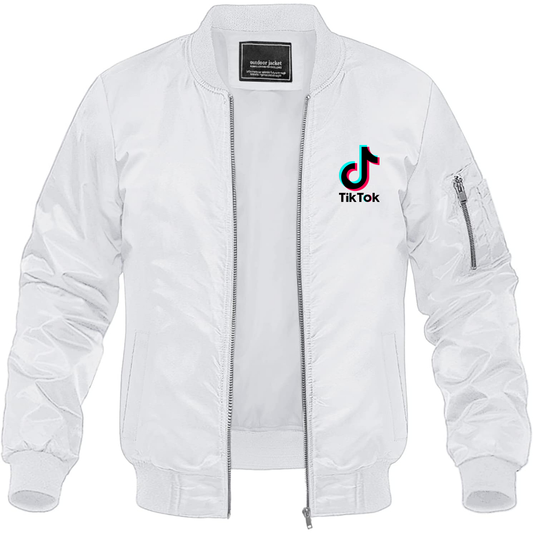 Men's TikTok Social Lightweight Bomber Jacket Windbreaker Softshell Varsity Jacket Coat