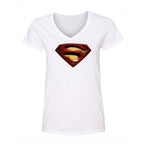 Women's Superman Superhero V-Neck T-Shirt